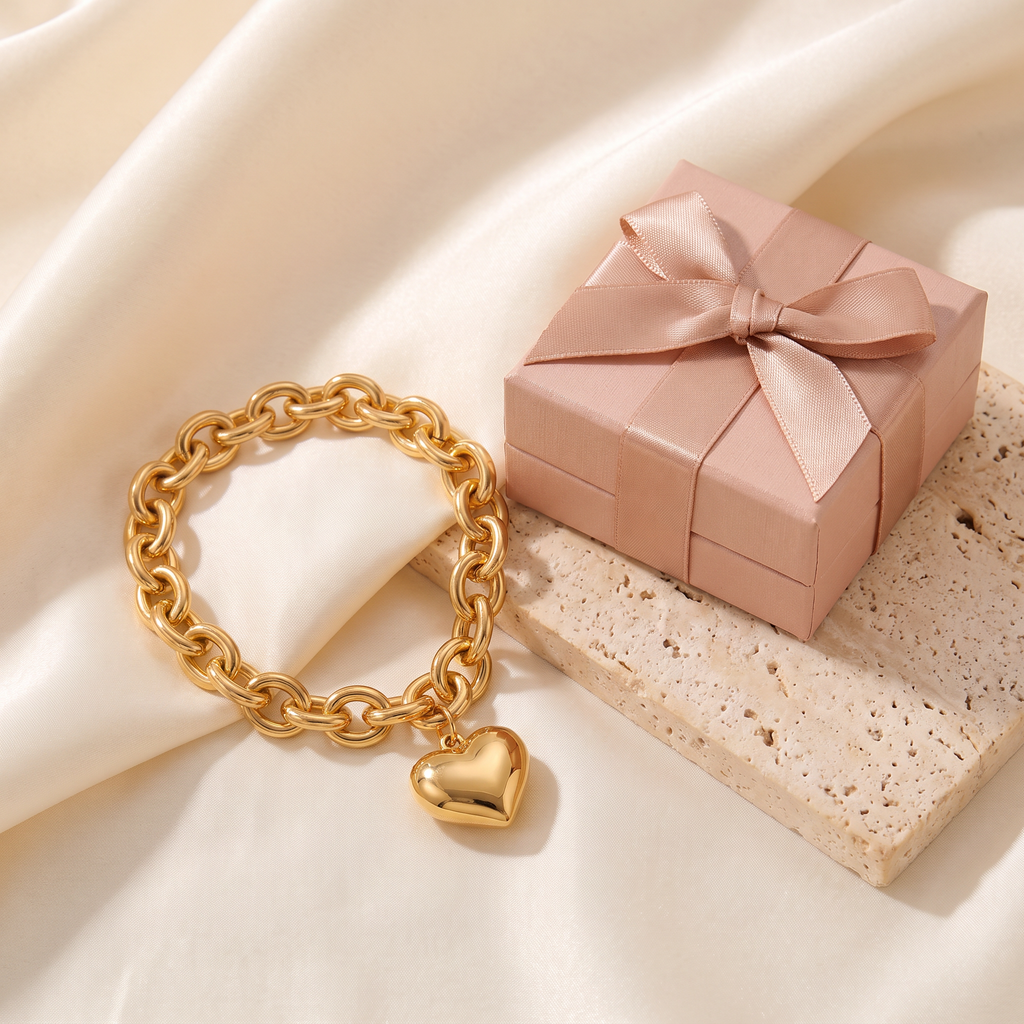 Cuore Chunky Heart Bracelet - gift box - Rose & Giovanni