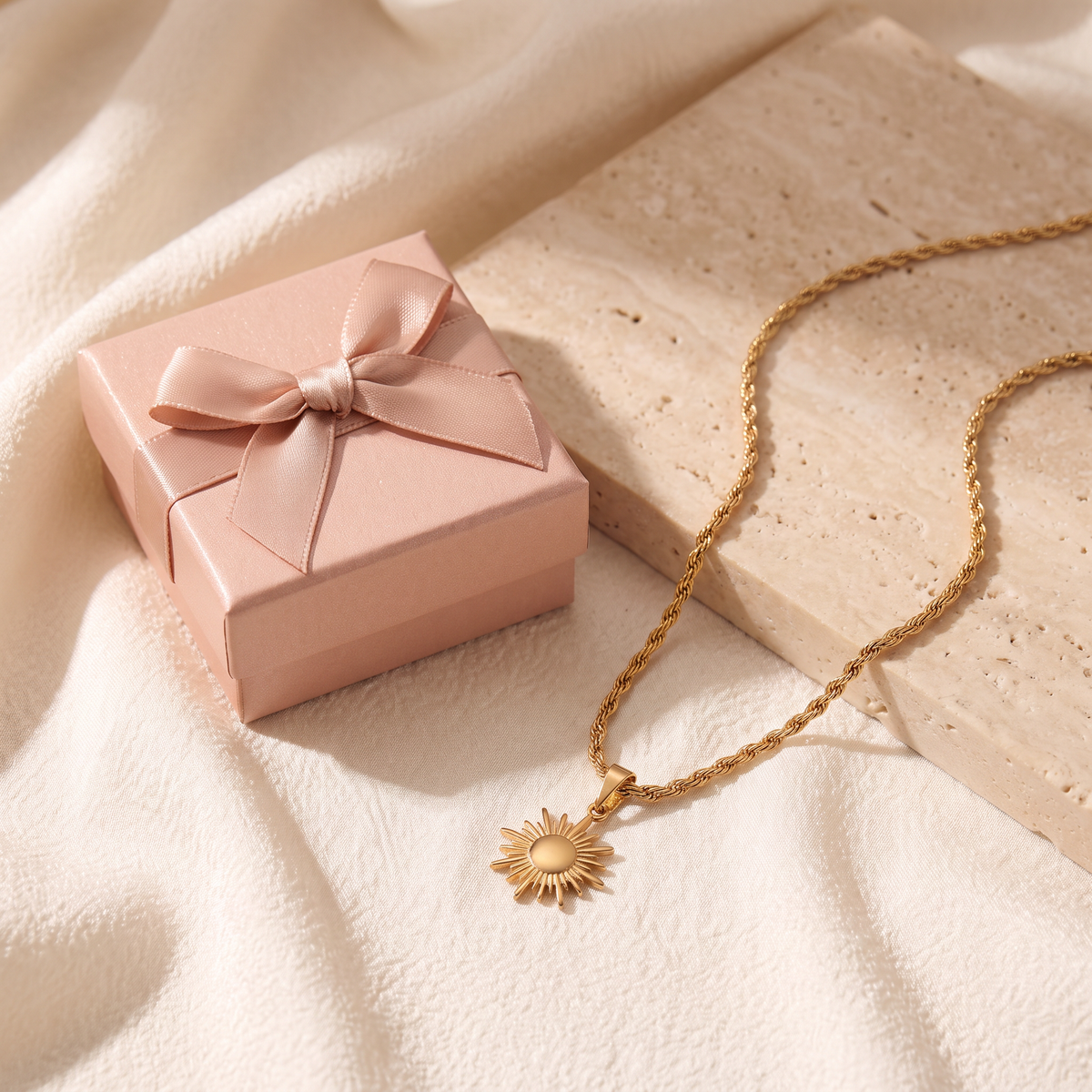 Sole Sun Necklace - gift box - Rose & Giovanni