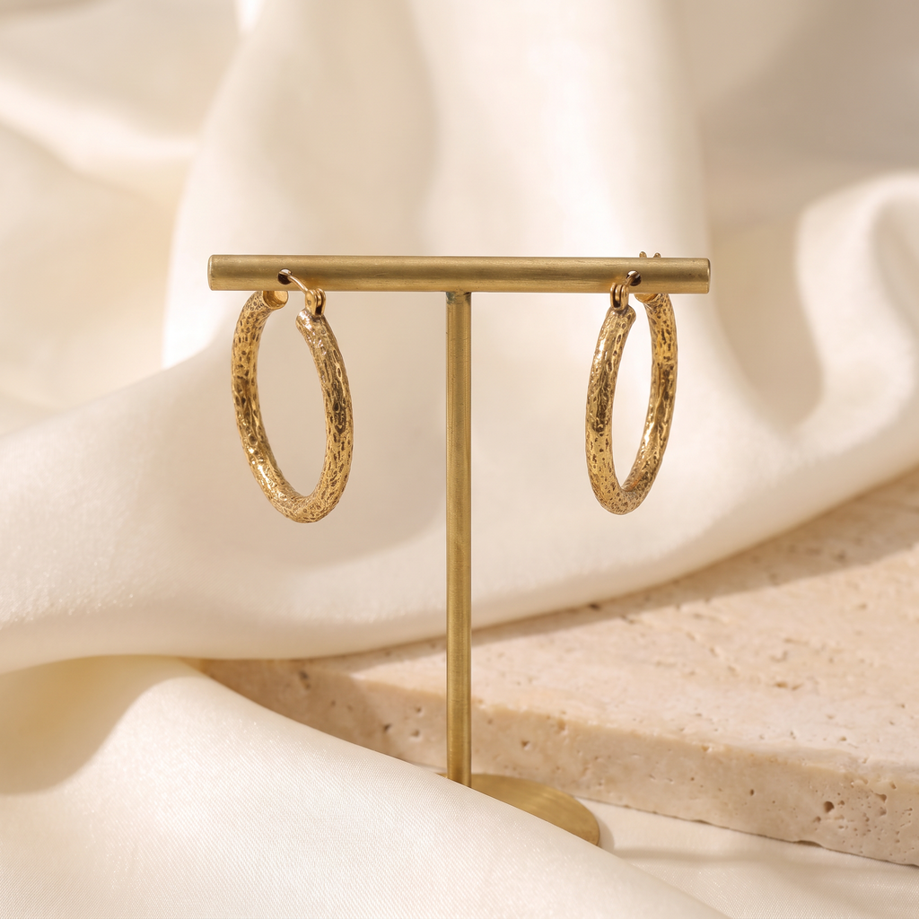Antica Hoop Earrings - worn - Rose & Giovanni