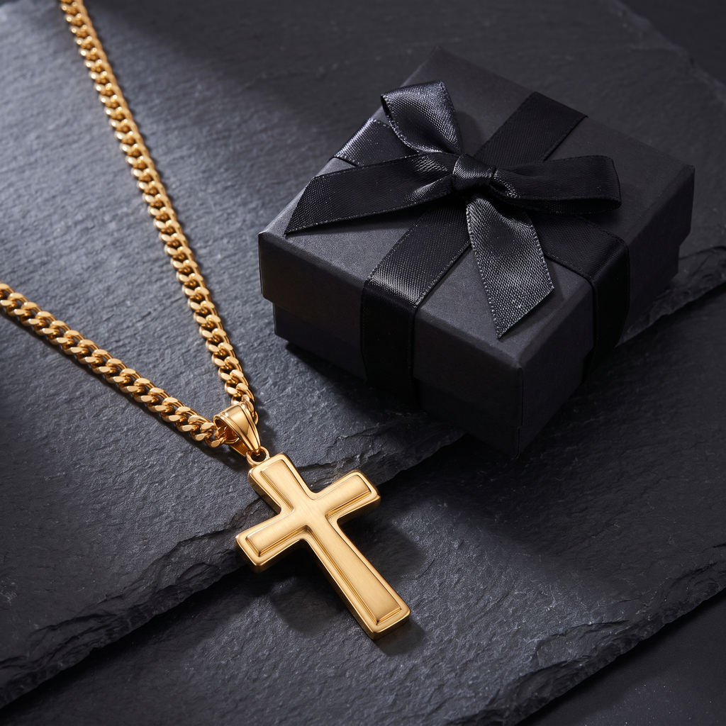 Giovanni Cross Pendant - gift box - Rose & Giovanni