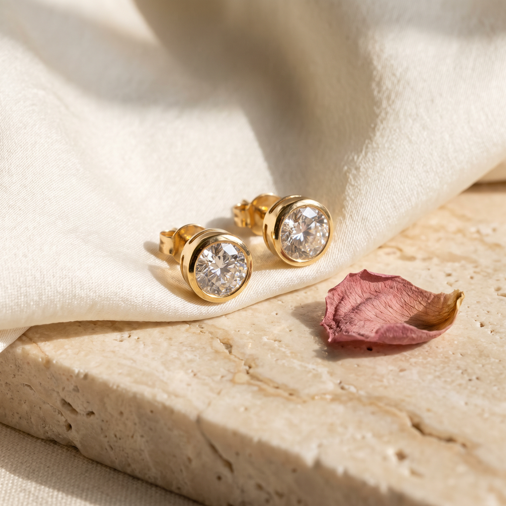 Punto Solitaire Studs - Rose & Giovanni