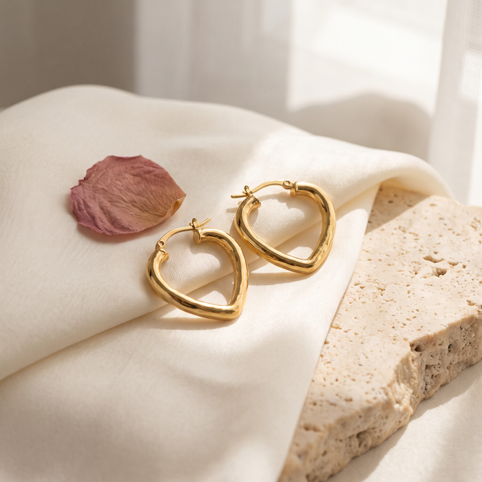 Cuoricino Heart Hoops - Rose & Giovanni