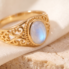 Selene Moonstone Ring - detail - Rose & Giovanni