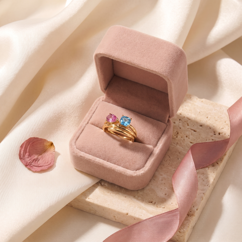 Noi Due Toi et Moi Ring - gift box - Rose & Giovanni