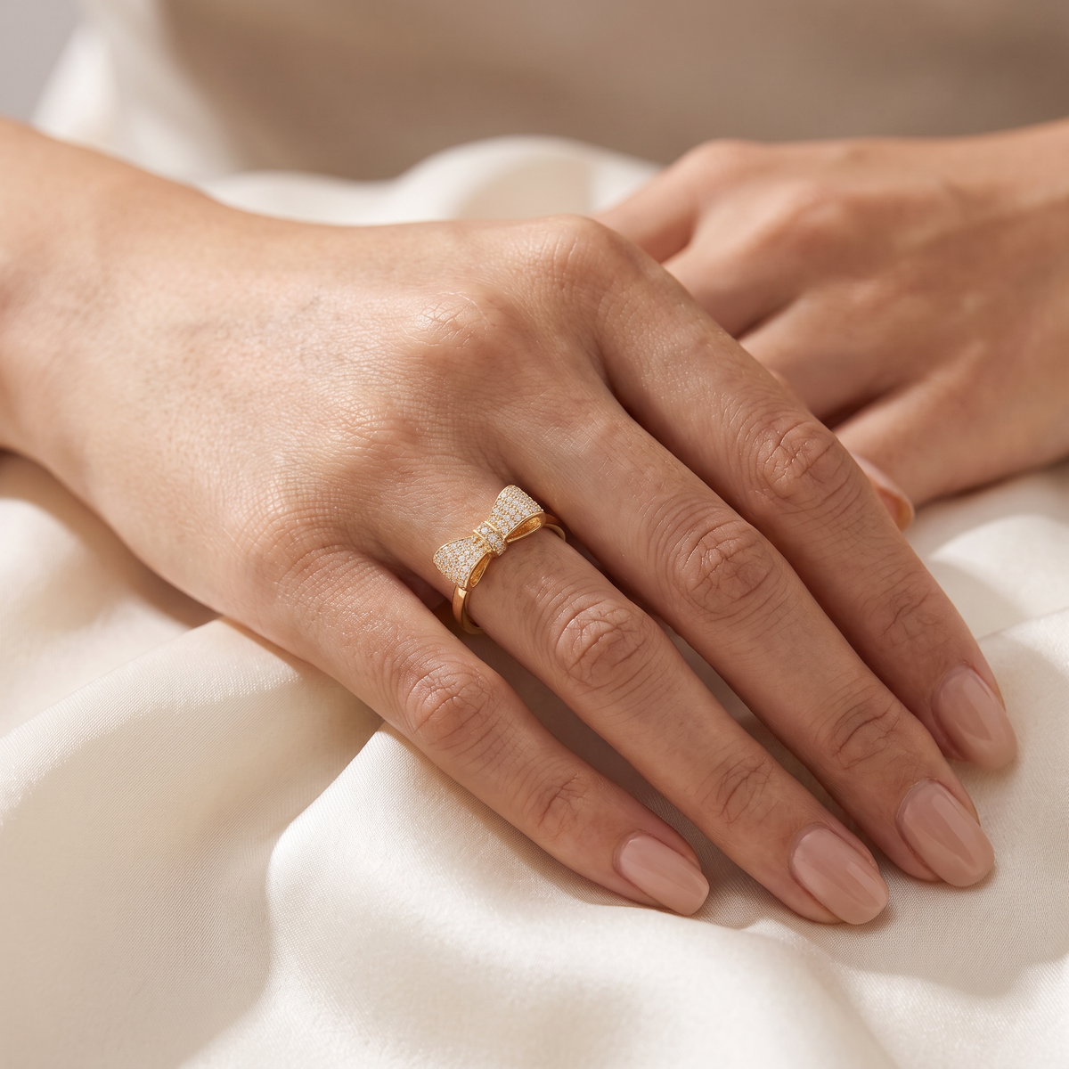 Fiocco Bow Ring - worn - Rose & Giovanni