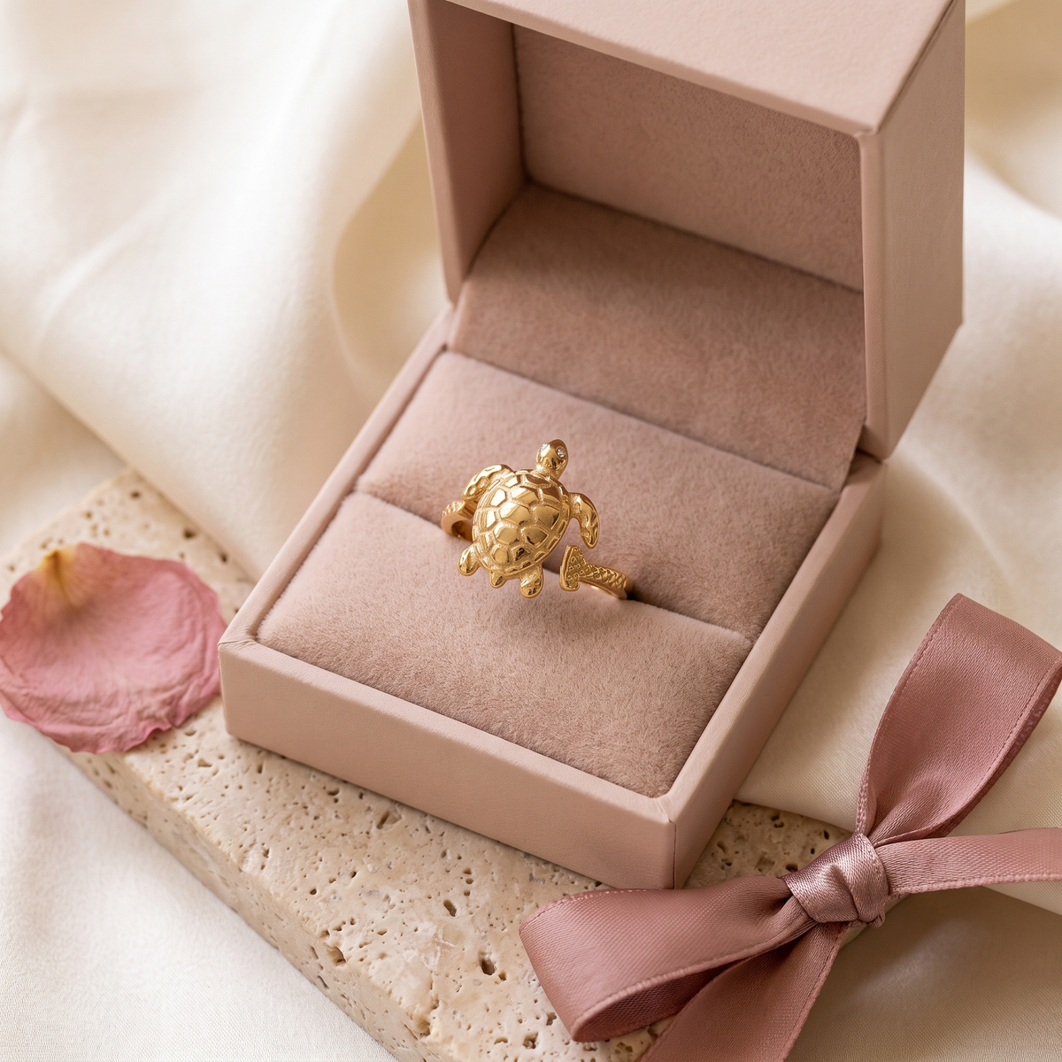 Tartaruga Sea Turtle Ring - gift box - Rose & Giovanni