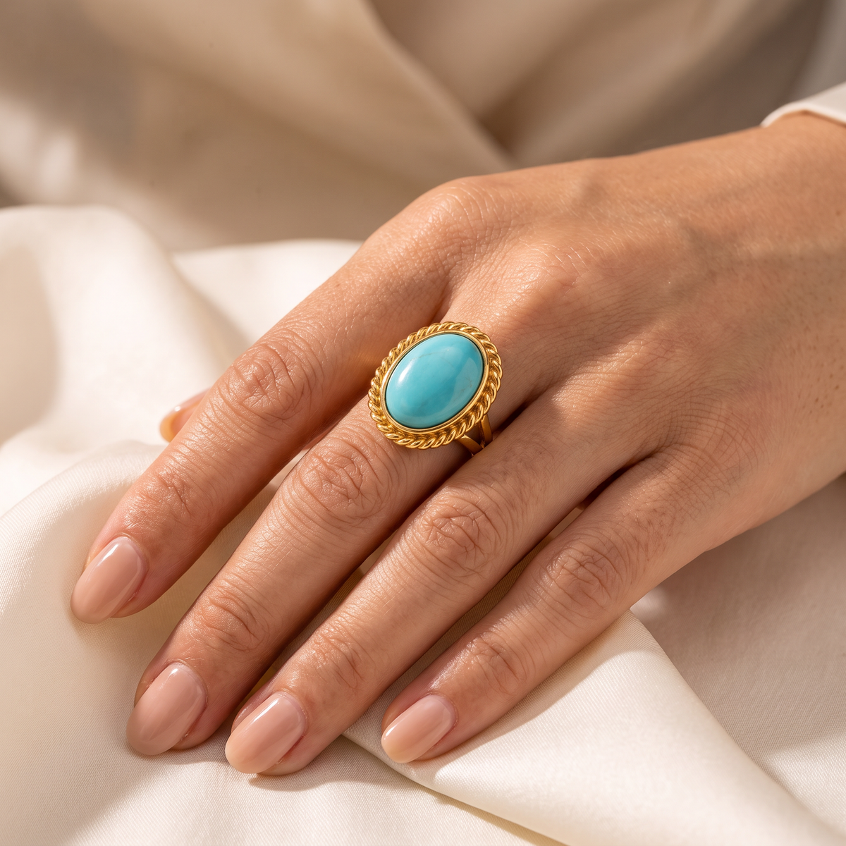 Turchese Turquoise Ring - worn - Rose & Giovanni