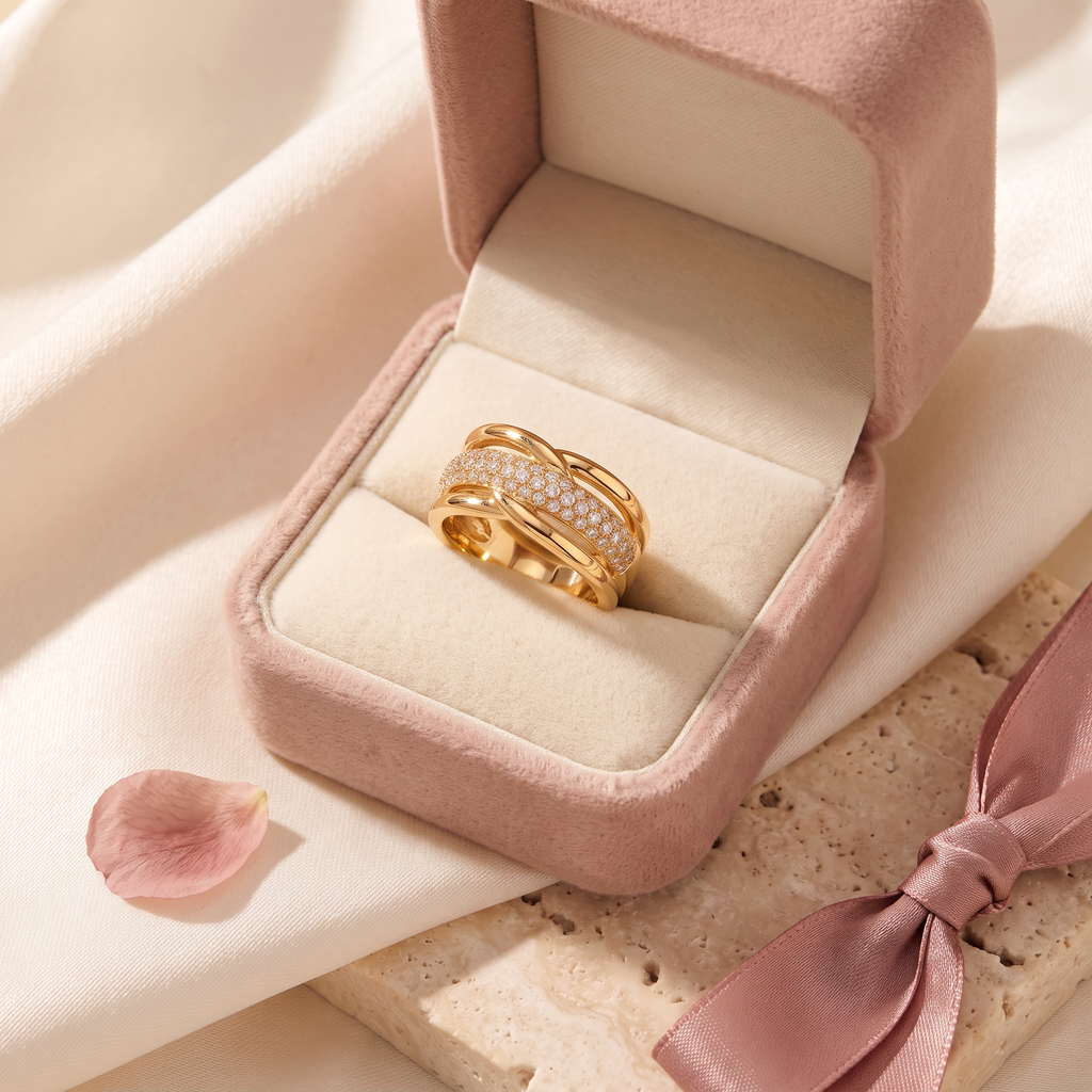 Tre Strati Triple Layer Ring - gift box - Rose & Giovanni