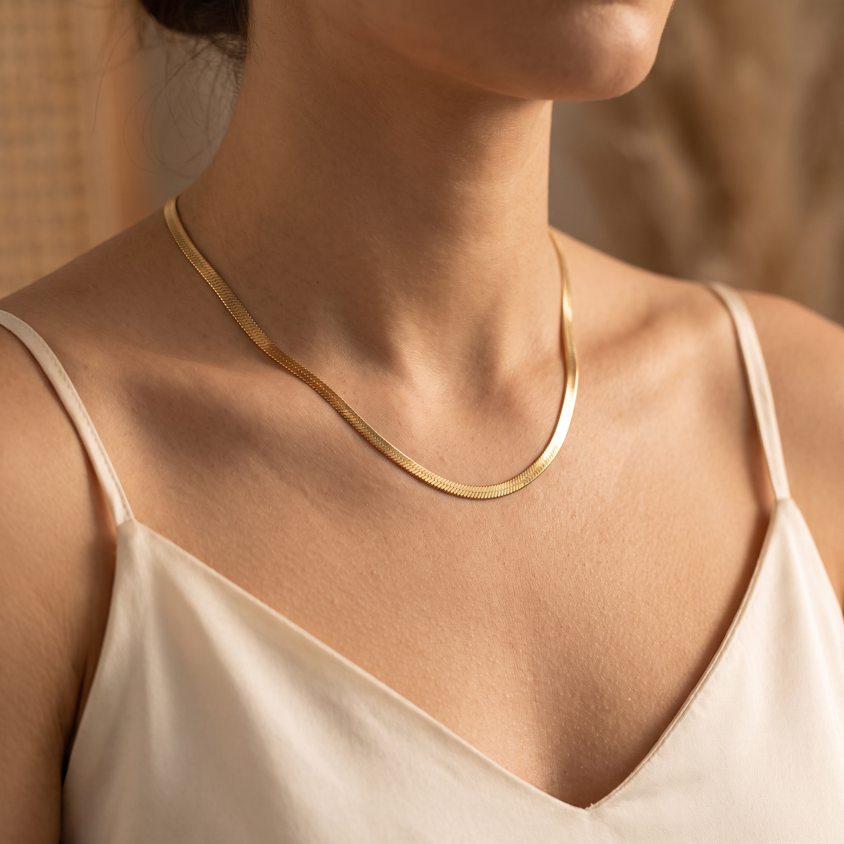Serpentina Snake Chain Necklace - worn - Rose & Giovanni