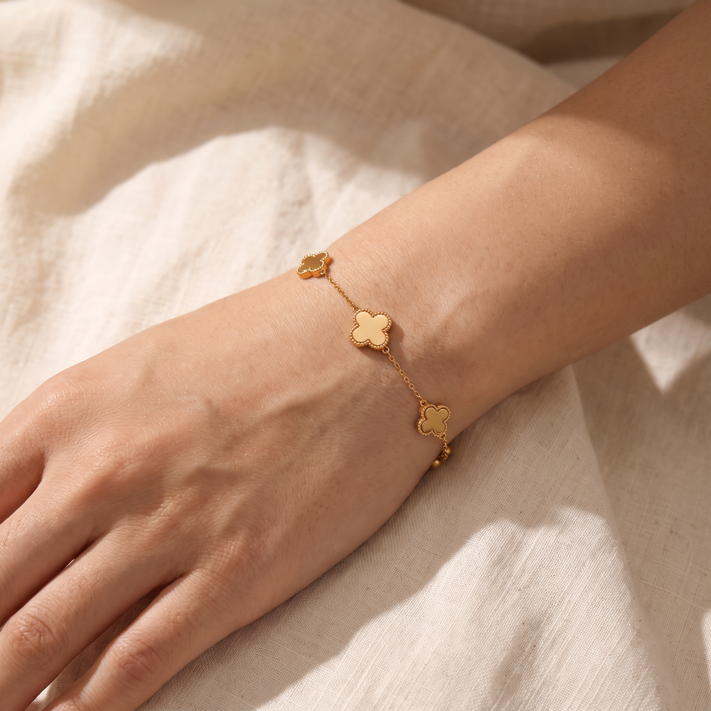 Fortuna Clover Bracelet - worn - Rose & Giovanni