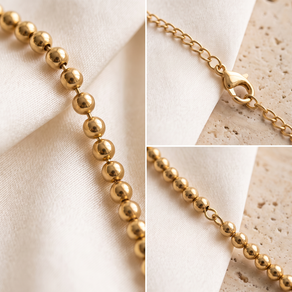 Perline Beaded Ball Necklace - detail - Rose & Giovanni
