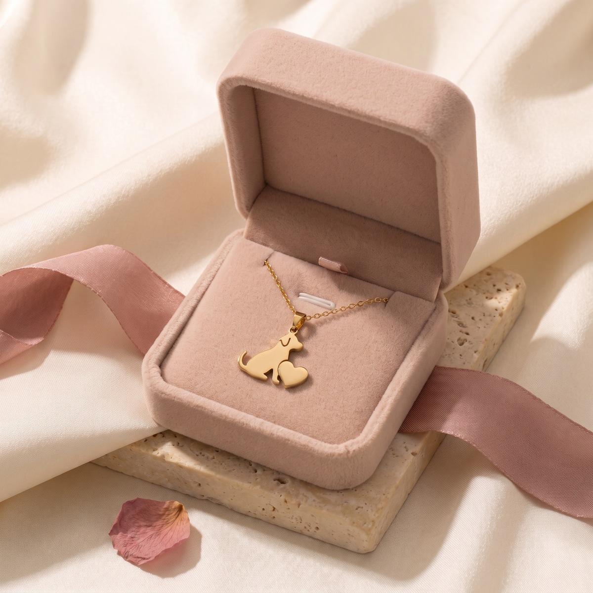 Coccola Pet Hug Necklace - gift box - Rose & Giovanni