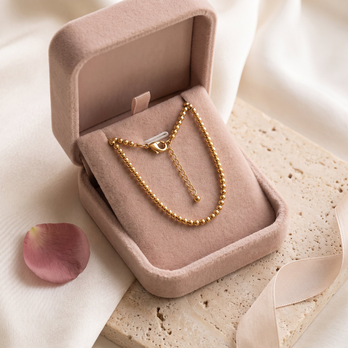 Perline Beaded Ball Necklace - gift box - Rose & Giovanni
