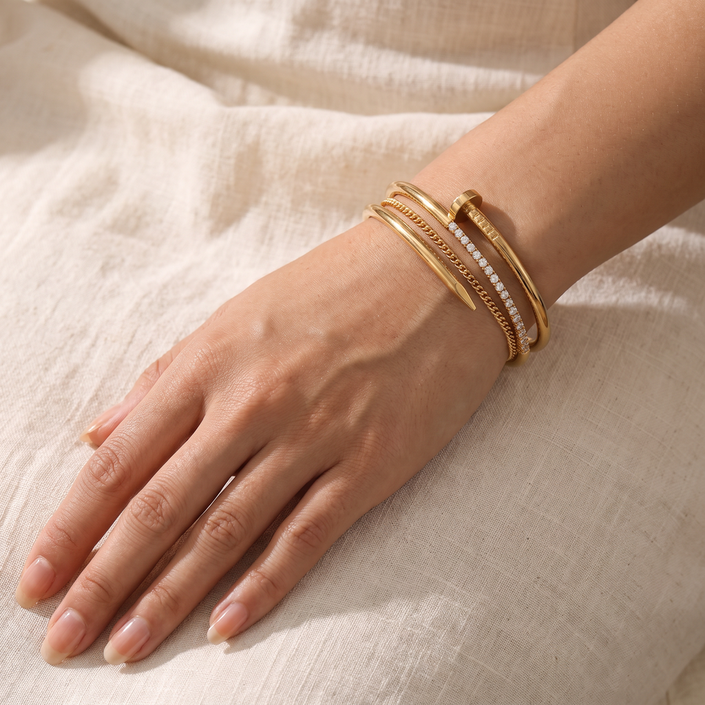 Chiodo Nail Bangle - worn - Rose & Giovanni