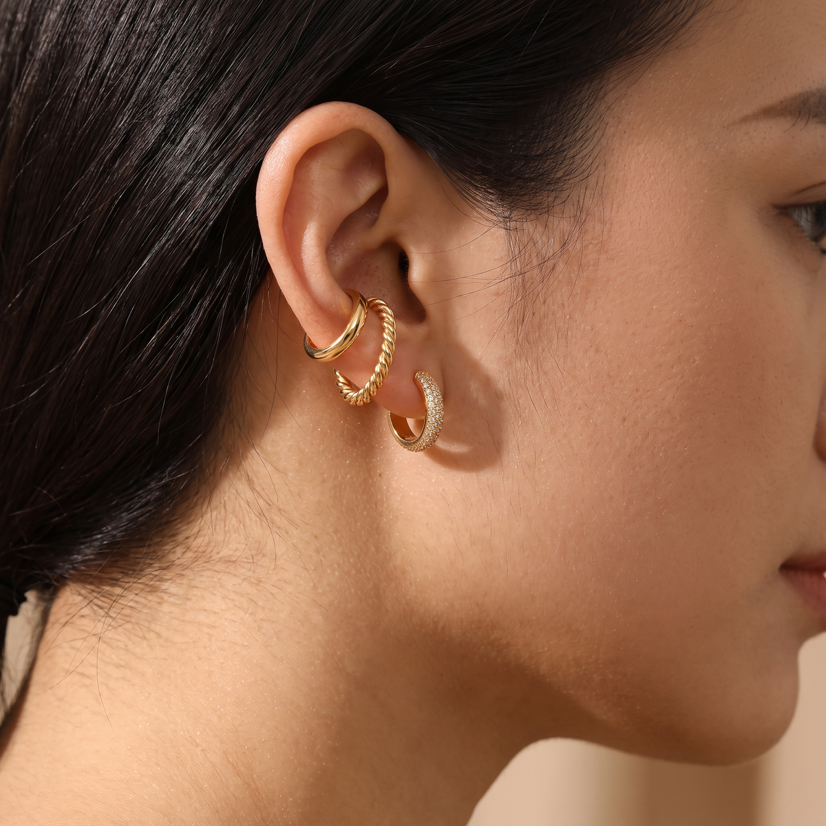 Polsino Ear Cuff Set - worn - Rose & Giovanni