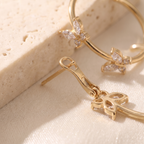 Farfalla Crystal Butterfly Hoops - detail - Rose & Giovanni