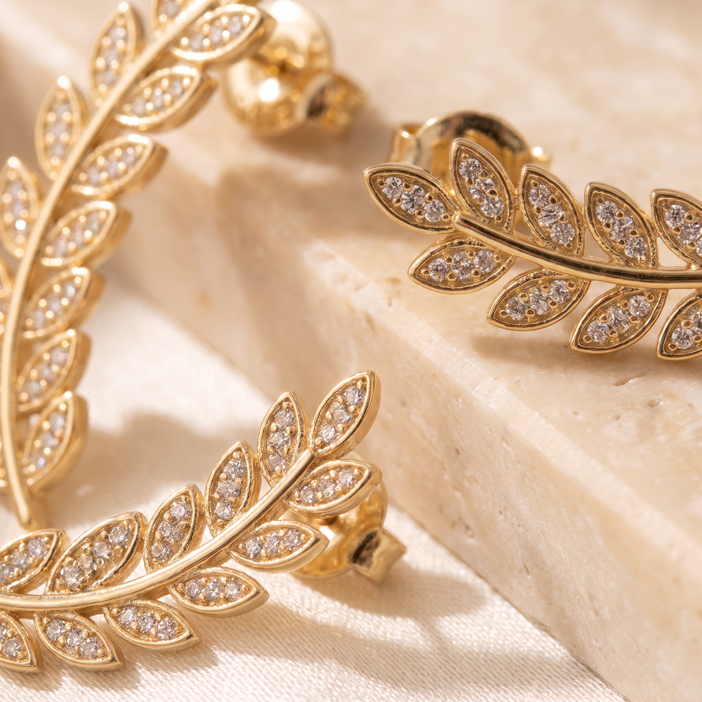 Rampicante Leaf Climber Earrings - detail - Rose & Giovanni