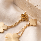 Fortuna Clover Drop Earrings - detail - Rose & Giovanni