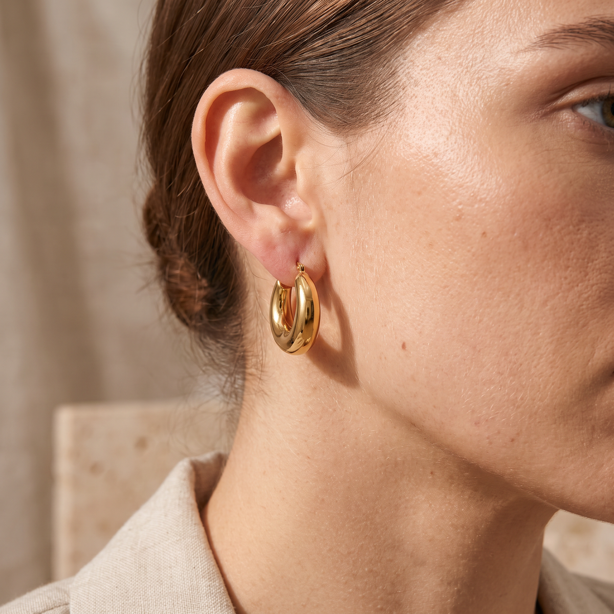 Audace Chunky Hoops - worn - Rose & Giovanni