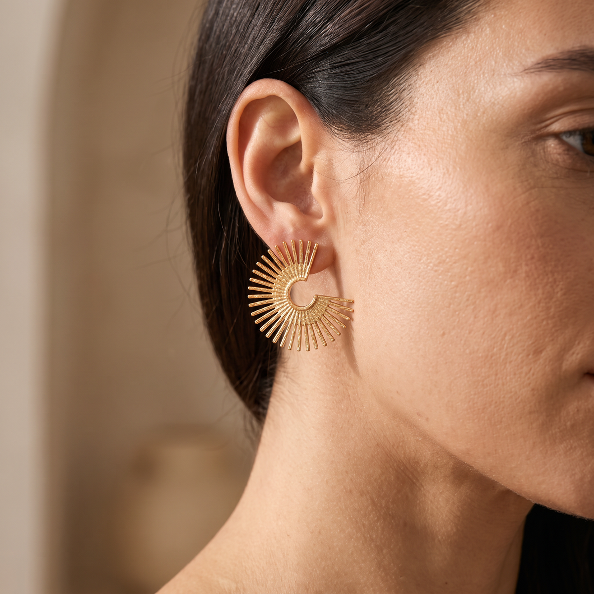 Raggiera Sunburst Earrings - worn - Rose & Giovanni