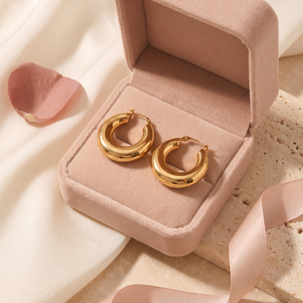 Audace Chunky Hoops - gift box - Rose & Giovanni