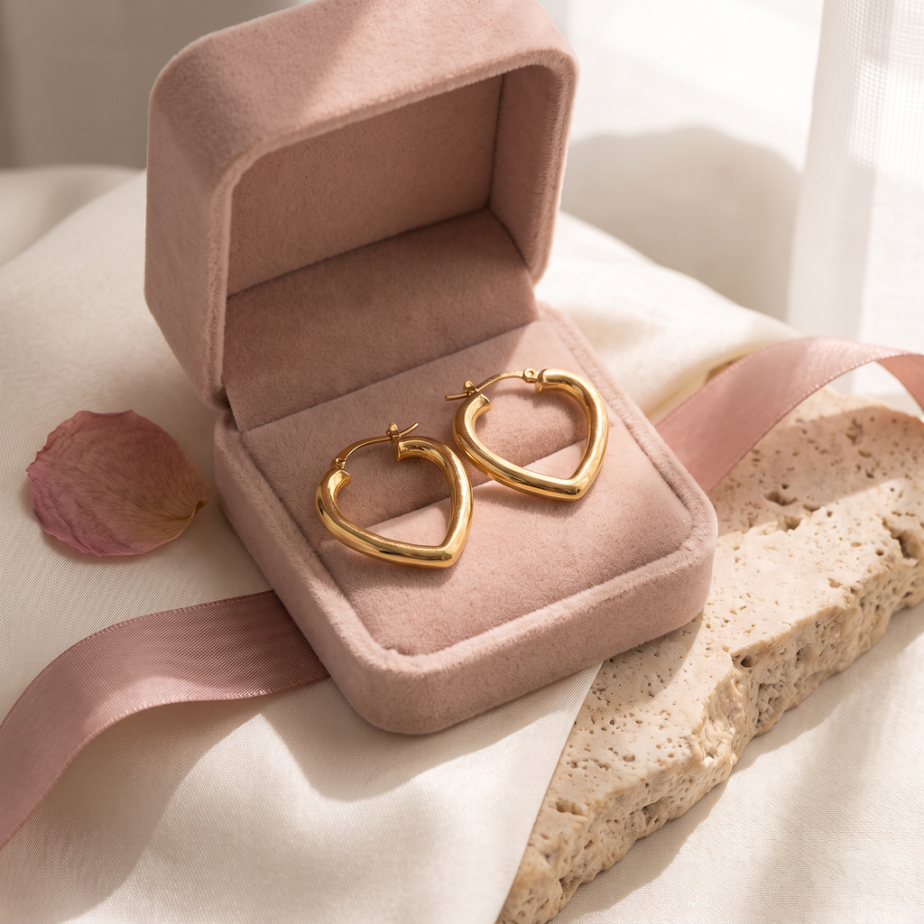 Cuoricino Heart Hoops - gift box - Rose & Giovanni