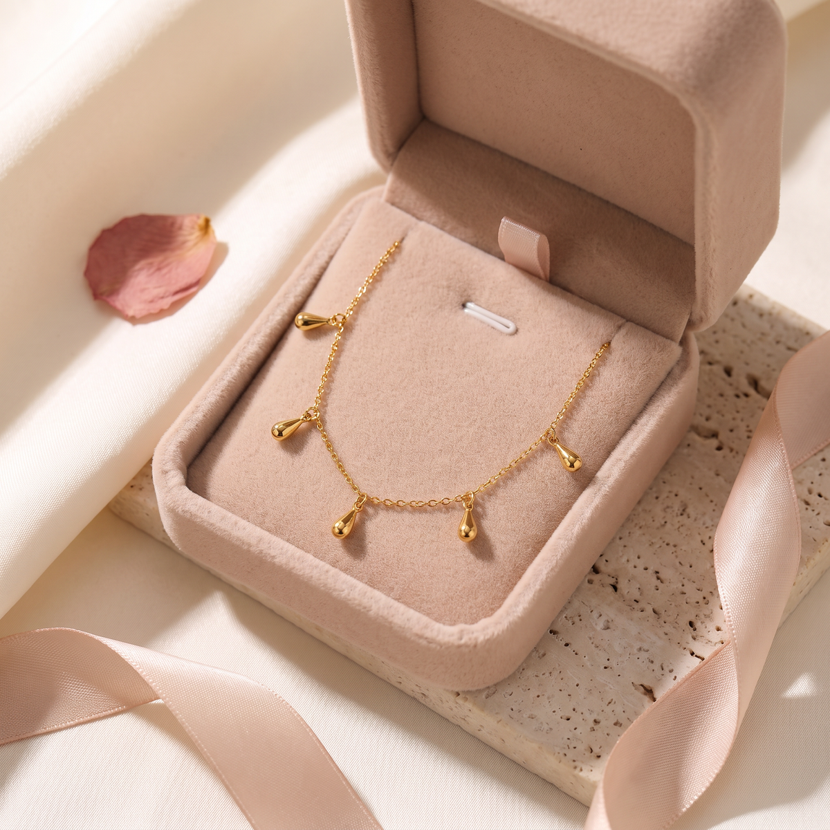 Goccia Drop Anklet - gift box - Rose & Giovanni