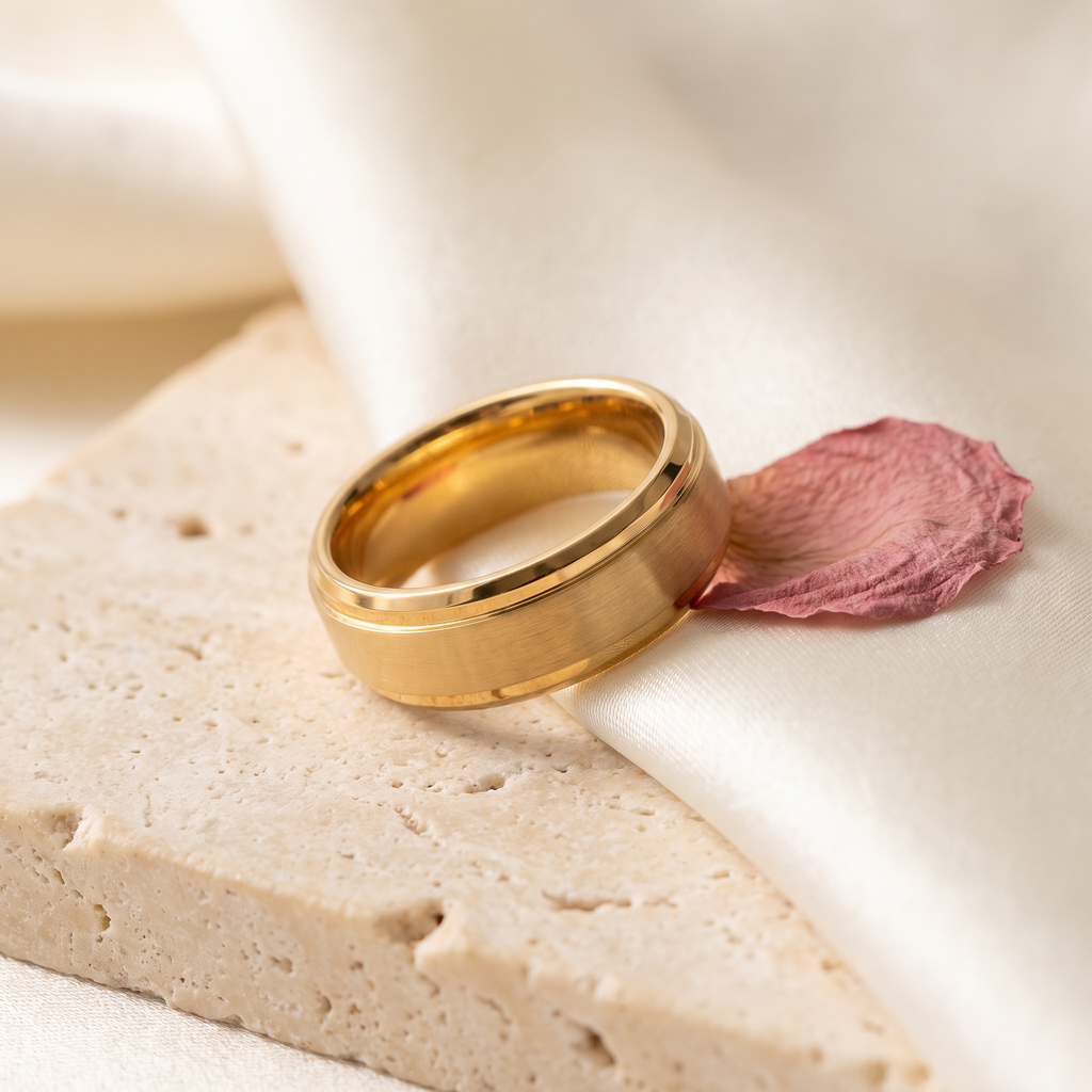 Giovanni Bevelled Band Ring - Rose & Giovanni