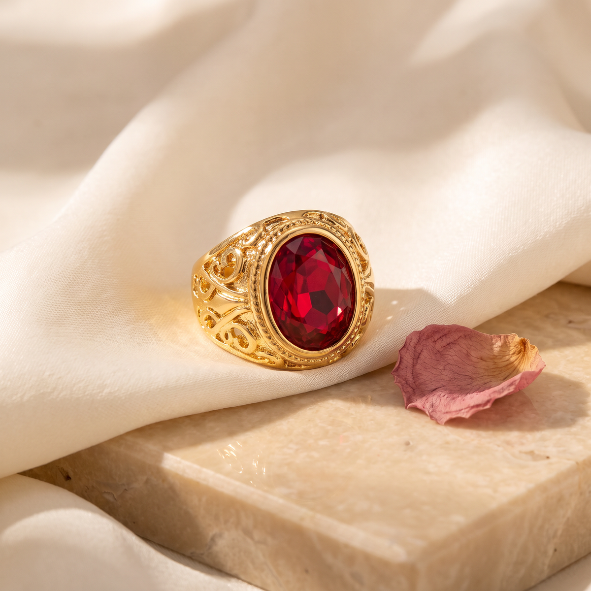 Giovanni Ruby Statement Ring - Rose & Giovanni