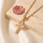 Giovanni Iced Ankh Pendant - Rose & Giovanni
