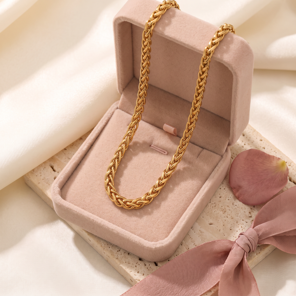 Giovanni Wheat Chain - gift box - Rose & Giovanni