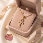Giovanni Iced Ankh Pendant - gift box - Rose & Giovanni